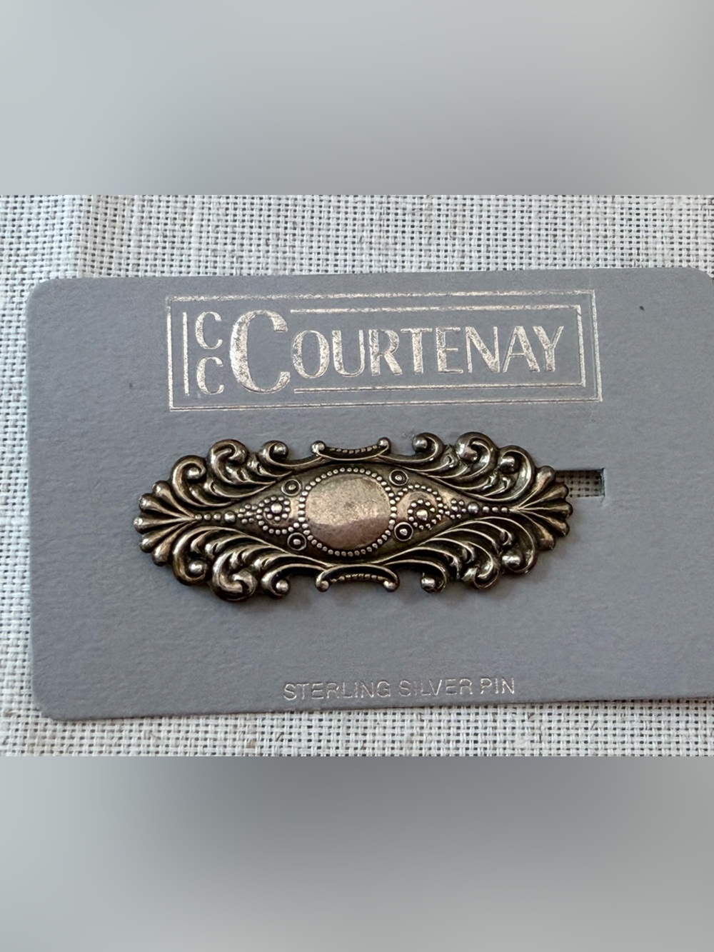 Vintage 1988 M.W. Samara C. Courtenay Sterling Silver Brooch Pin  Victorian revi